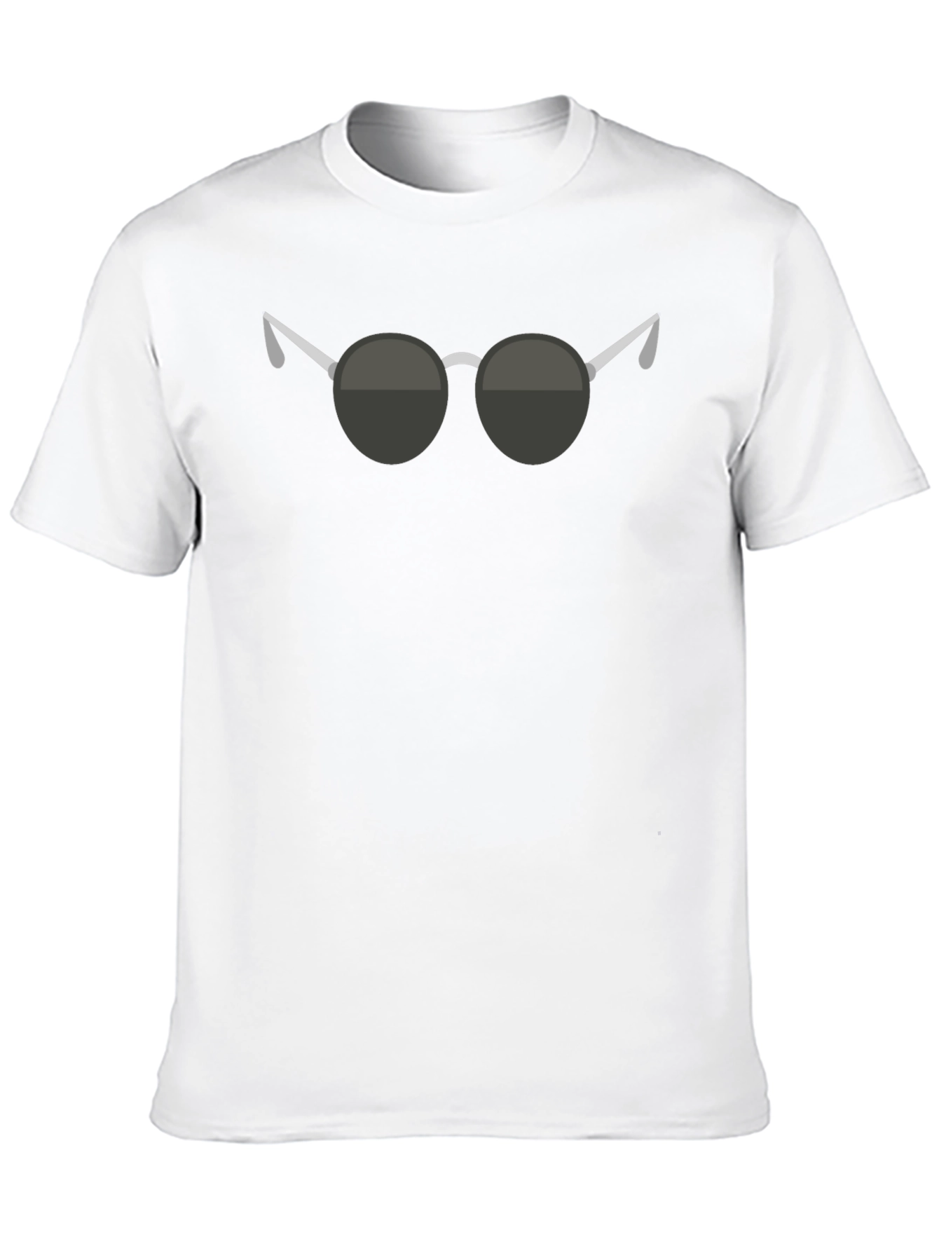 Camiseta Negra con Diseño de Gafas Redondas