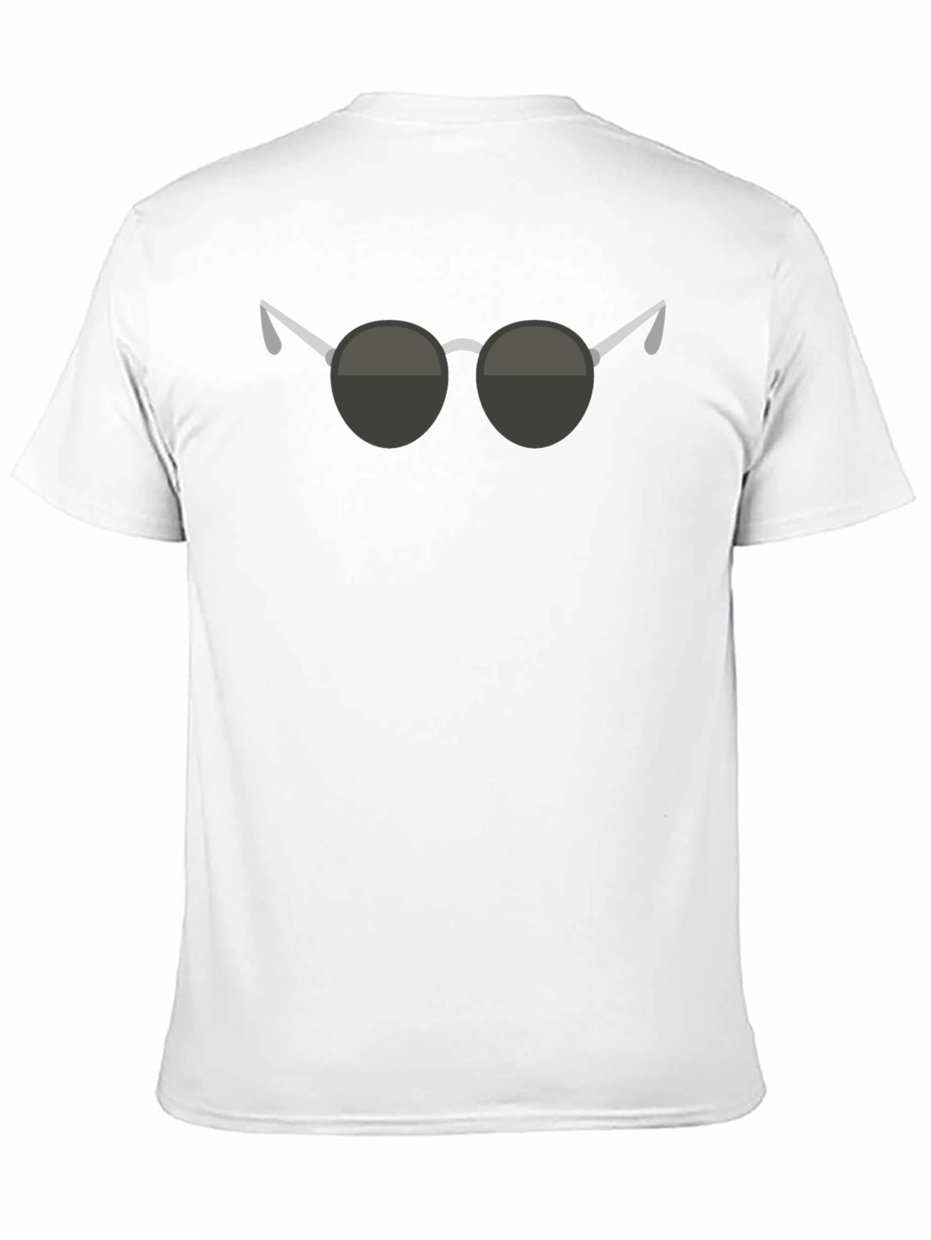 Camiseta Negra con Diseño de Gafas Redondas