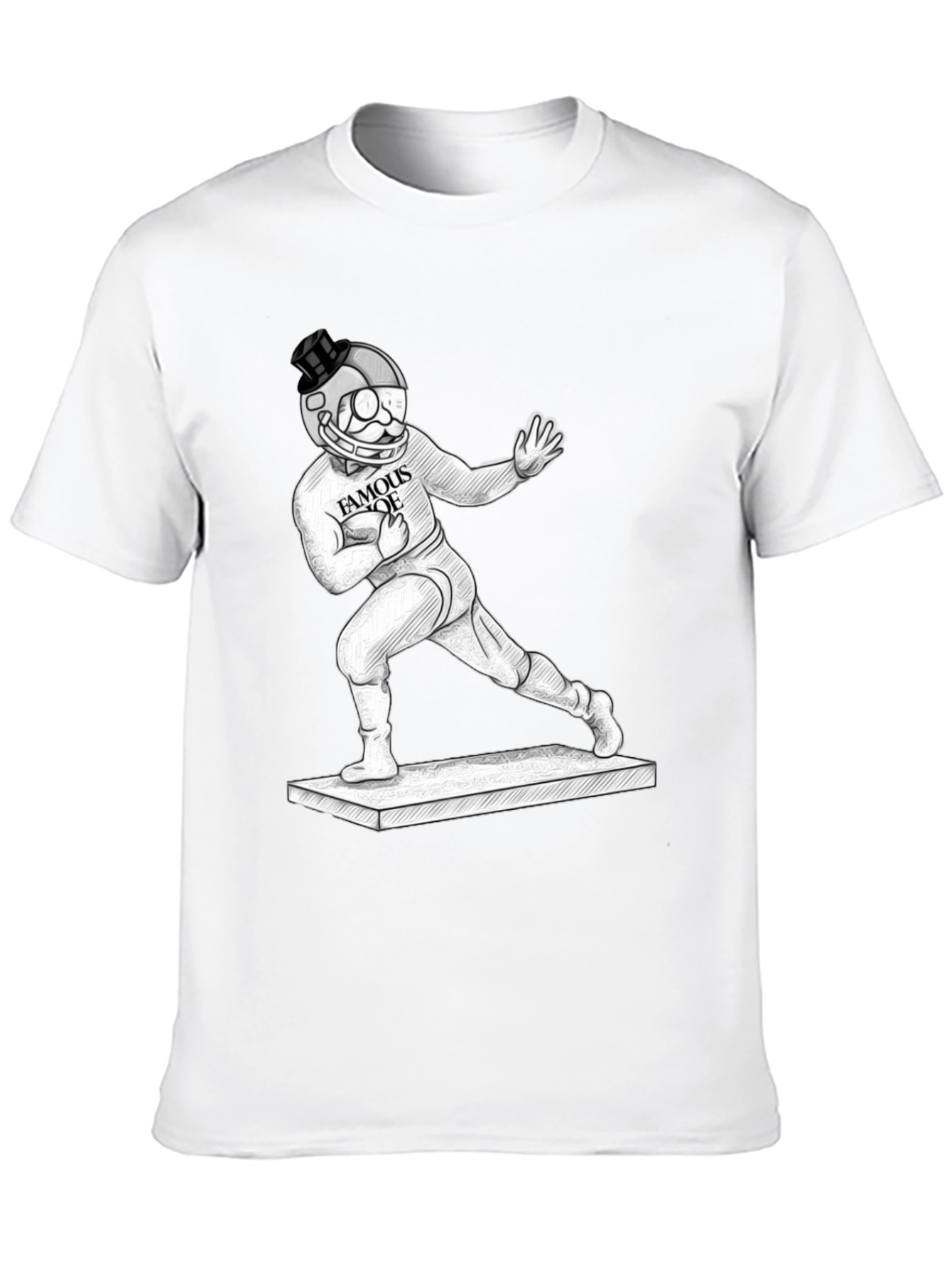 Camiseta Negra Gráfica Hombre Famous Joe Fútbol Americano