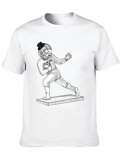 Camiseta Negra Gráfica Hombre Famous Joe Fútbol Americano