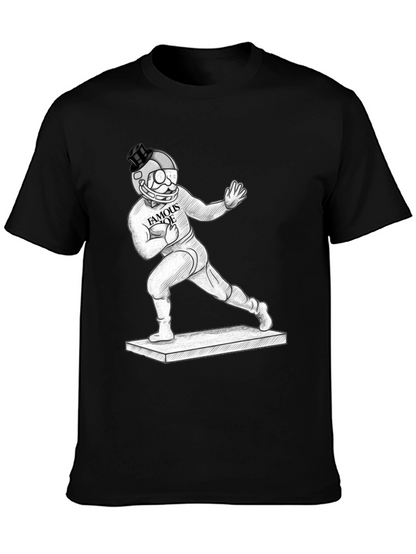 Camiseta Negra Gráfica Hombre Famous Joe Fútbol Americano