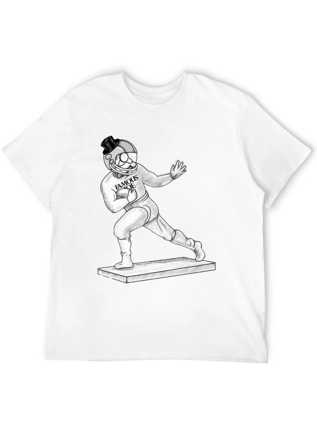 Camiseta Negra Gráfica Hombre Famous Joe Fútbol Americano