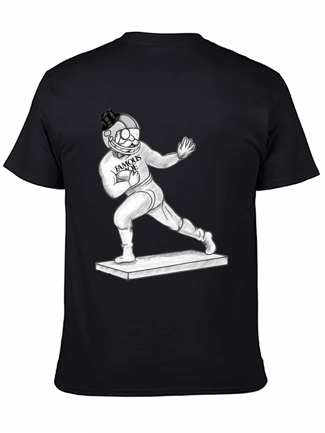 Camiseta Negra Gráfica Hombre Famous Joe Fútbol Americano
