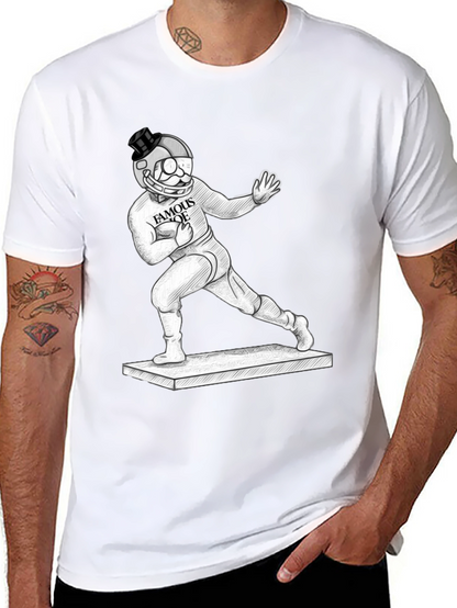 Camiseta Negra Gráfica Hombre Famous Joe Fútbol Americano