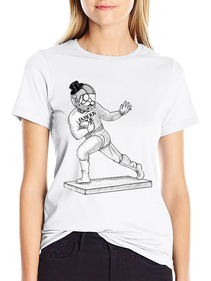 Camiseta Negra Gráfica Hombre Famous Joe Fútbol Americano