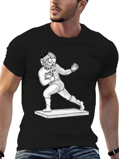 Camiseta Negra Gráfica Hombre Famous Joe Fútbol Americano