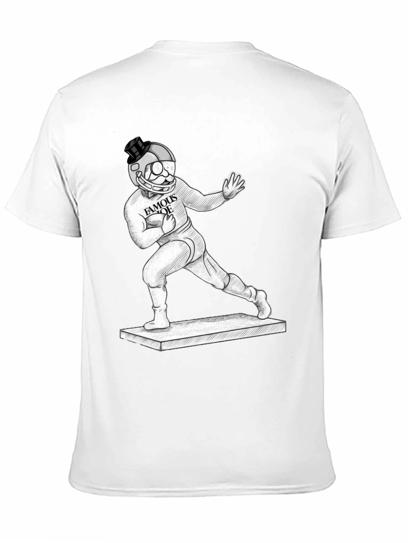 Camiseta Negra Gráfica Hombre Famous Joe Fútbol Americano