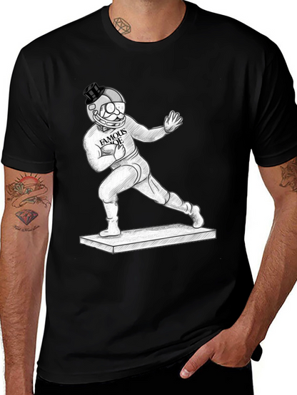 Camiseta Negra Gráfica Hombre Famous Joe Fútbol Americano