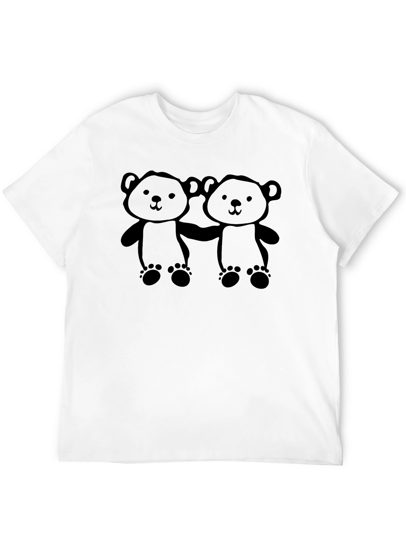 Camiseta Negra con Diseño de Ositos Adorable