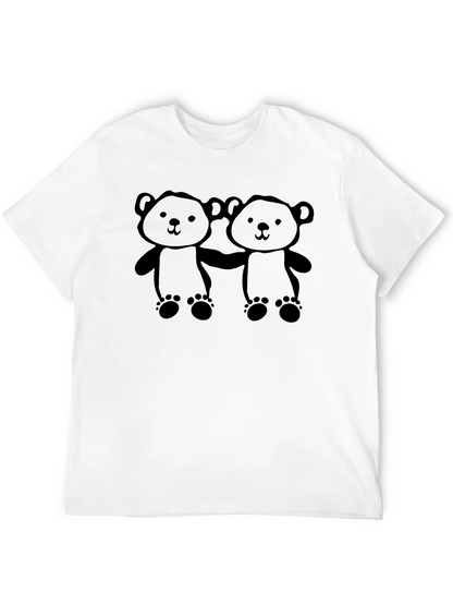 Camiseta Negra con Diseño de Ositos Adorable