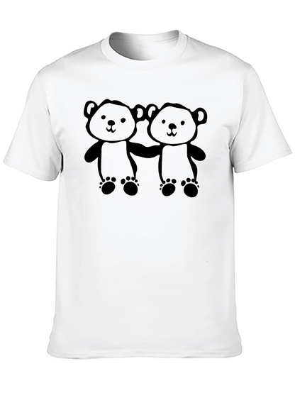 Camiseta Negra con Diseño de Ositos Adorable