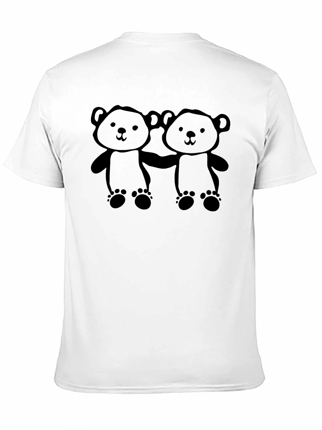 Camiseta Negra con Diseño de Ositos Adorable