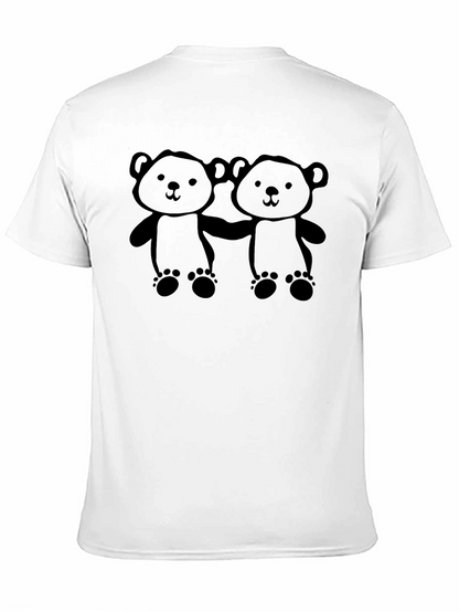 Camiseta Negra con Diseño de Ositos Adorable