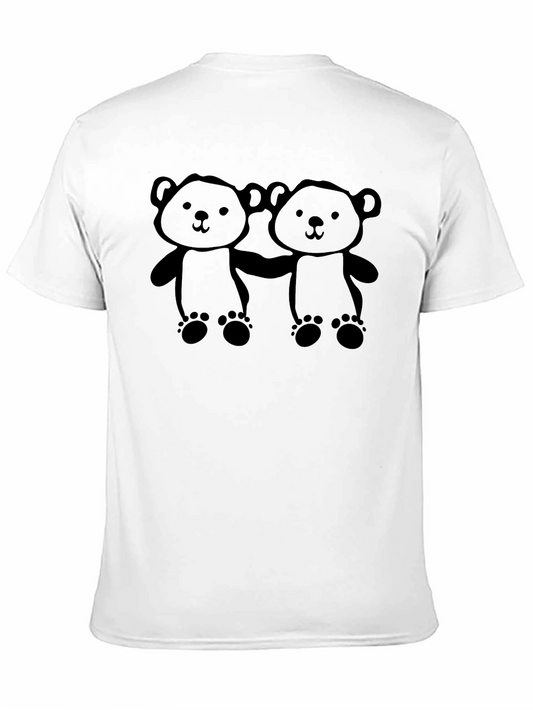 Camiseta Negra con Diseño de Ositos Adorable