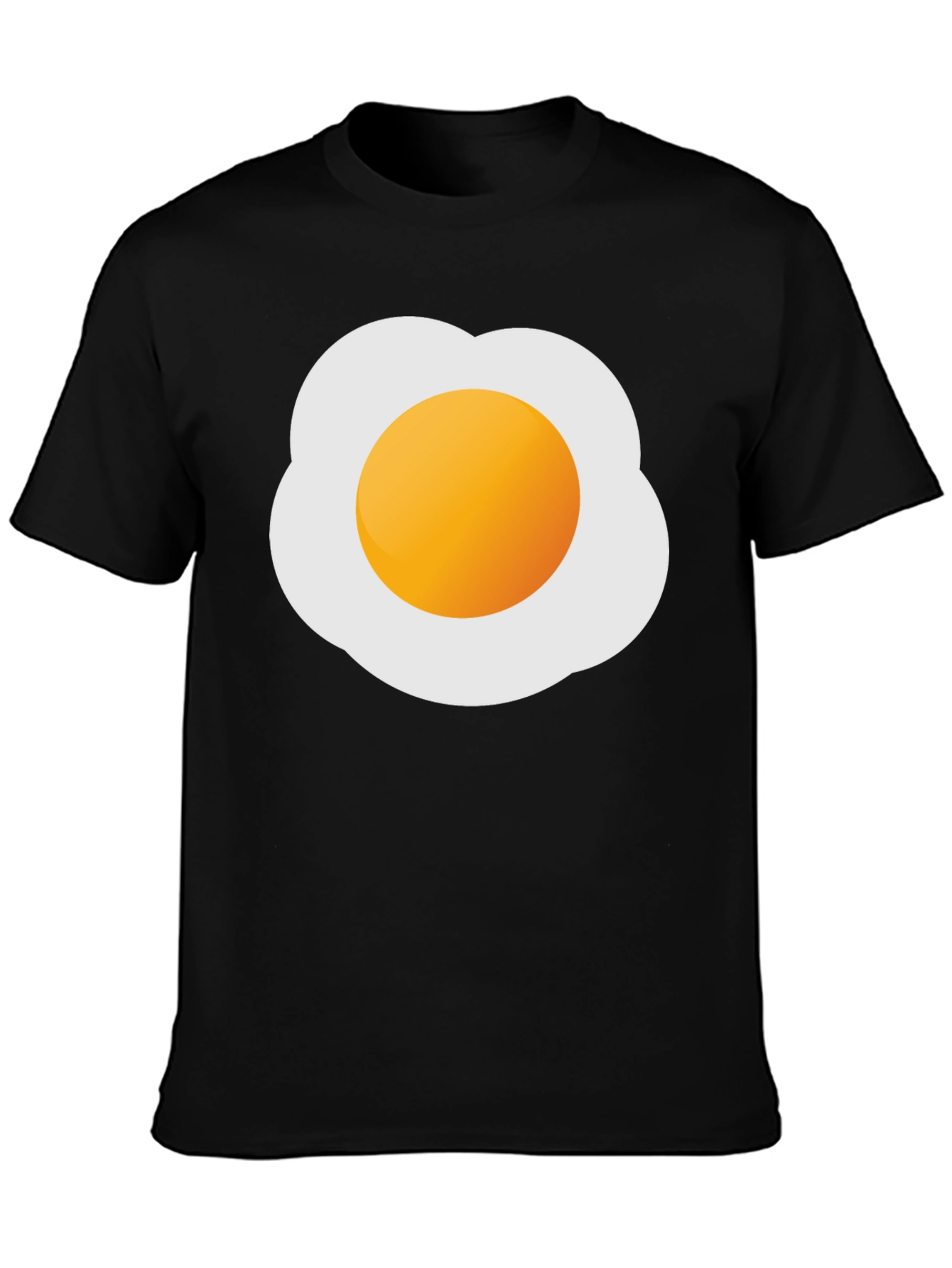 Camiseta Negra con Estampado de Huevo Frito