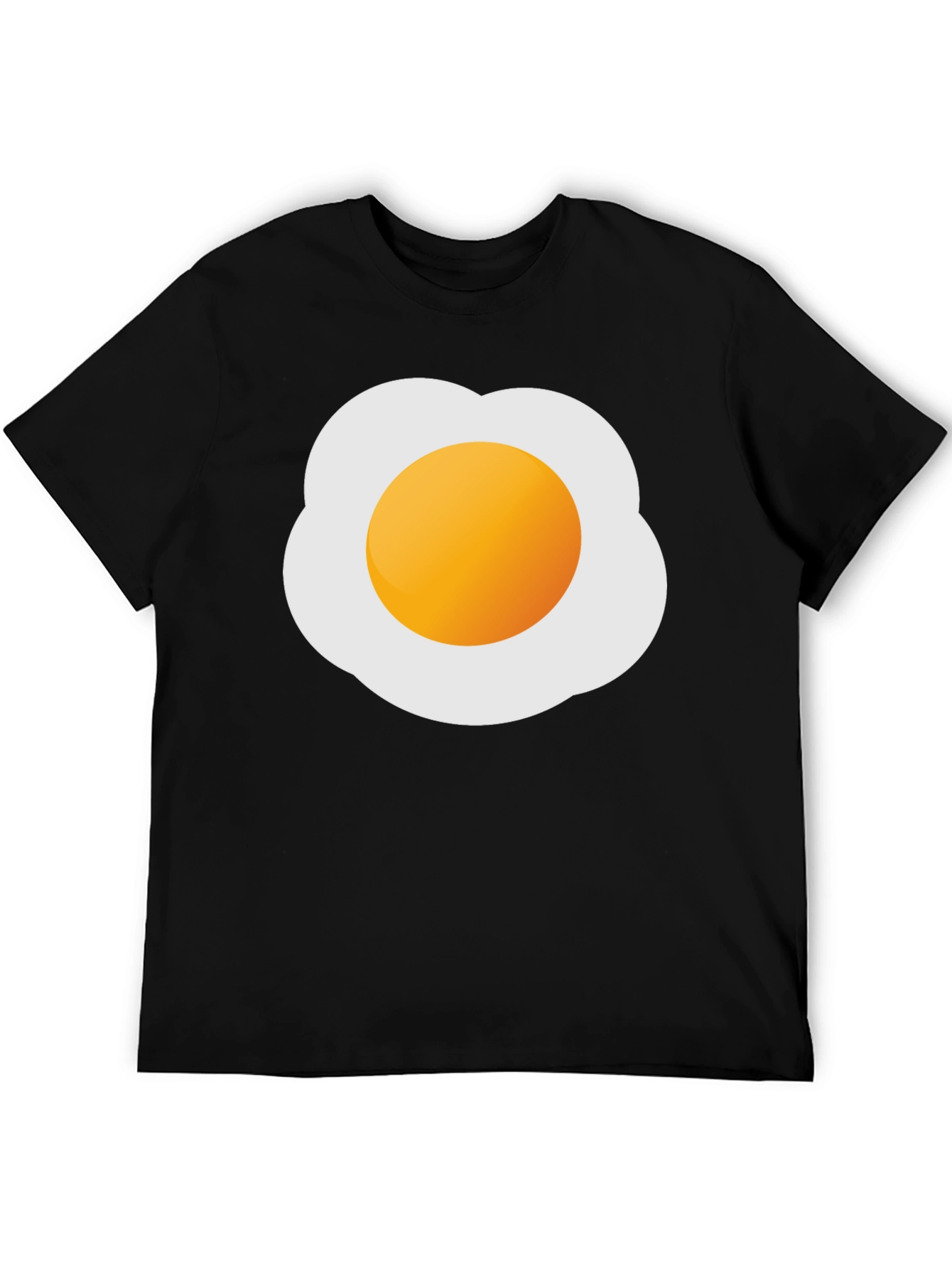 Camiseta Negra con Estampado de Huevo Frito