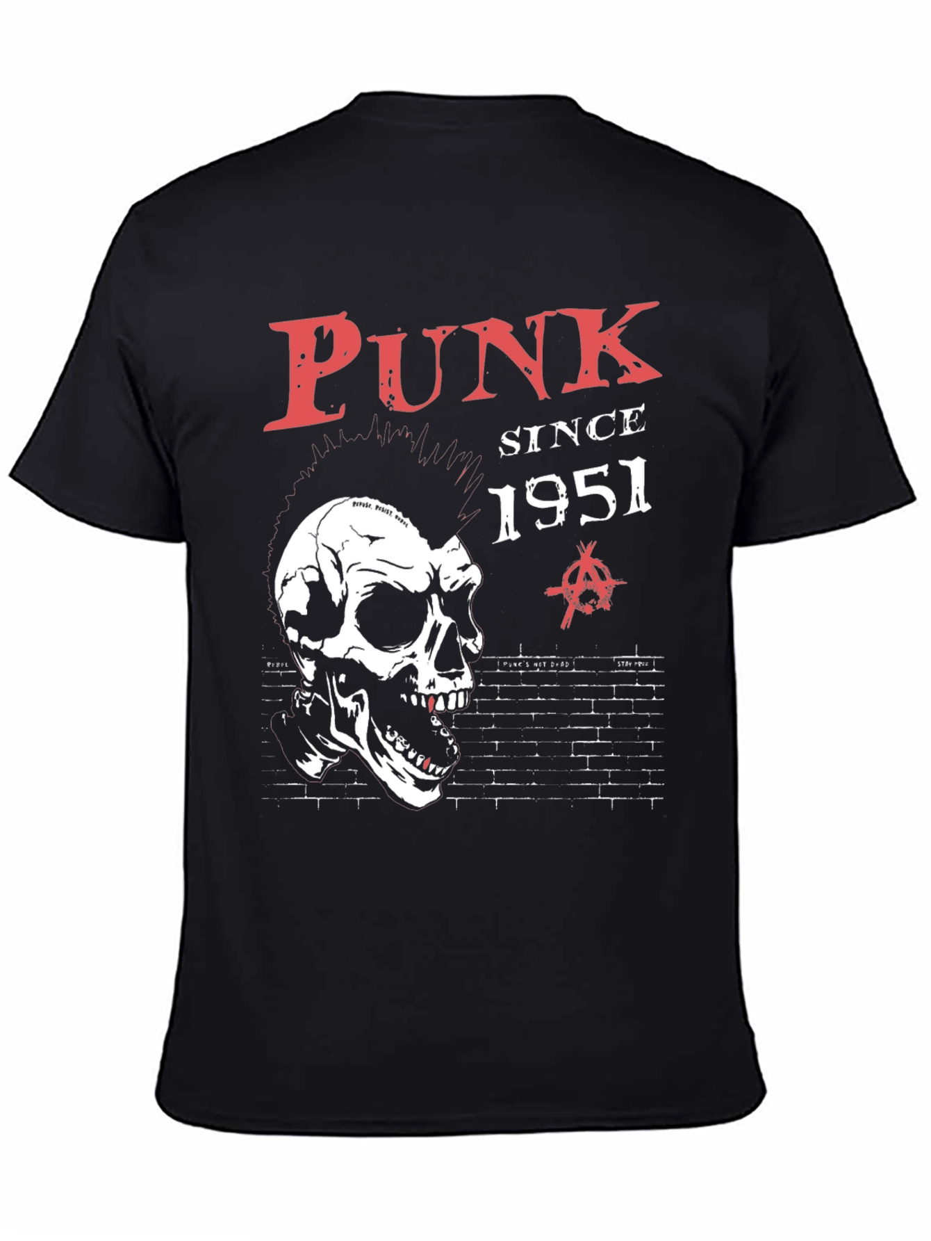 Camiseta Negra Punk Since 1951 con Calavera