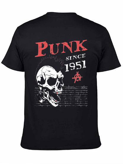 Camiseta Negra Punk Since 1951 con Calavera