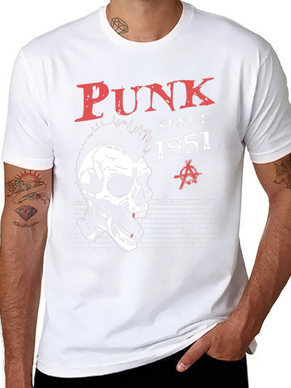 Camiseta Negra Punk Since 1951 con Calavera