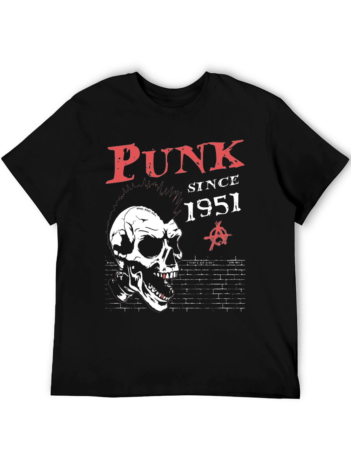 Camiseta Negra Punk Since 1951 con Calavera