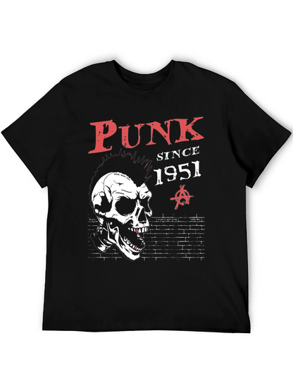 Camiseta Negra Punk Since 1951 con Calavera