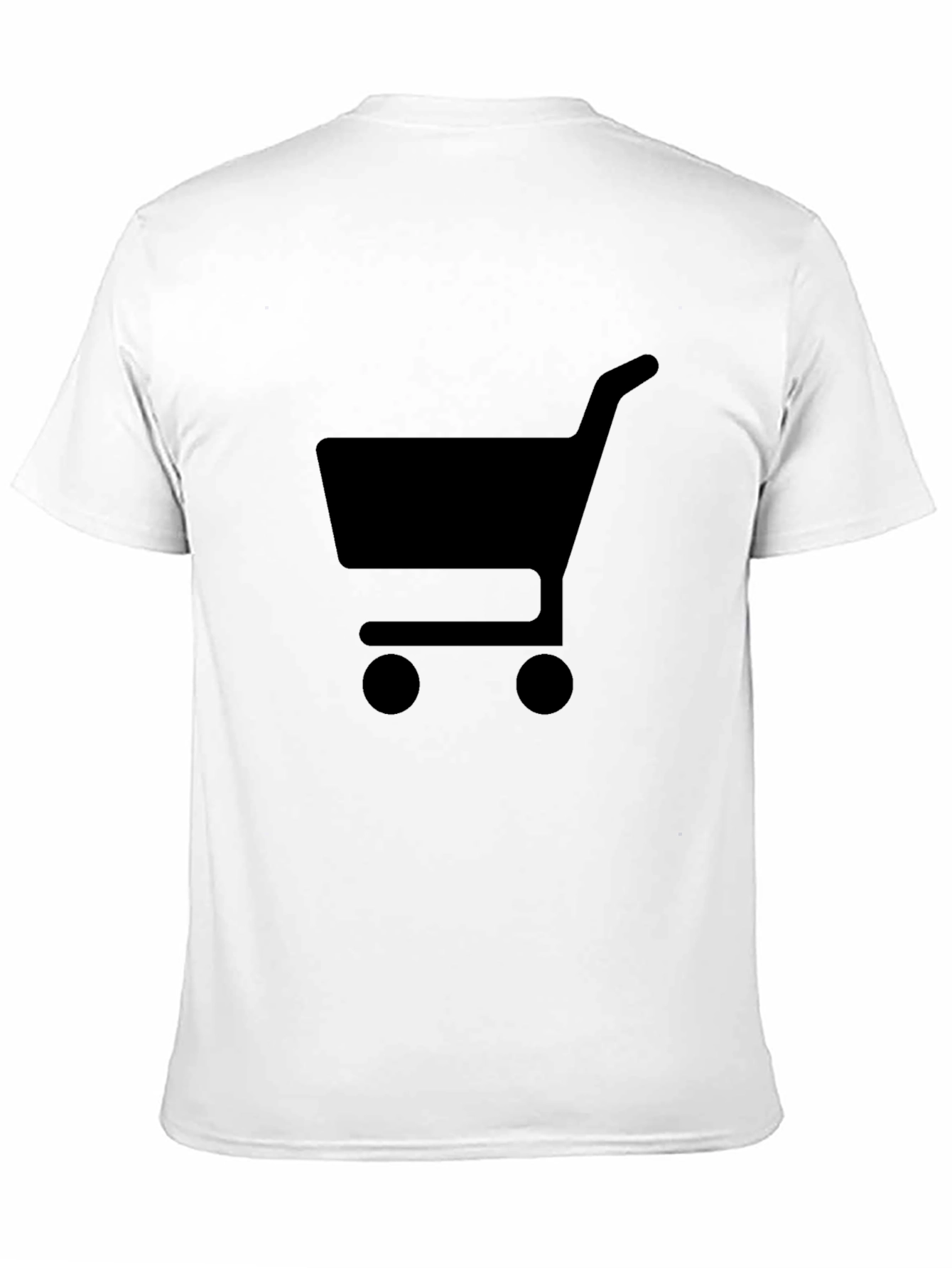 Camiseta Negra con Carrito de Compras