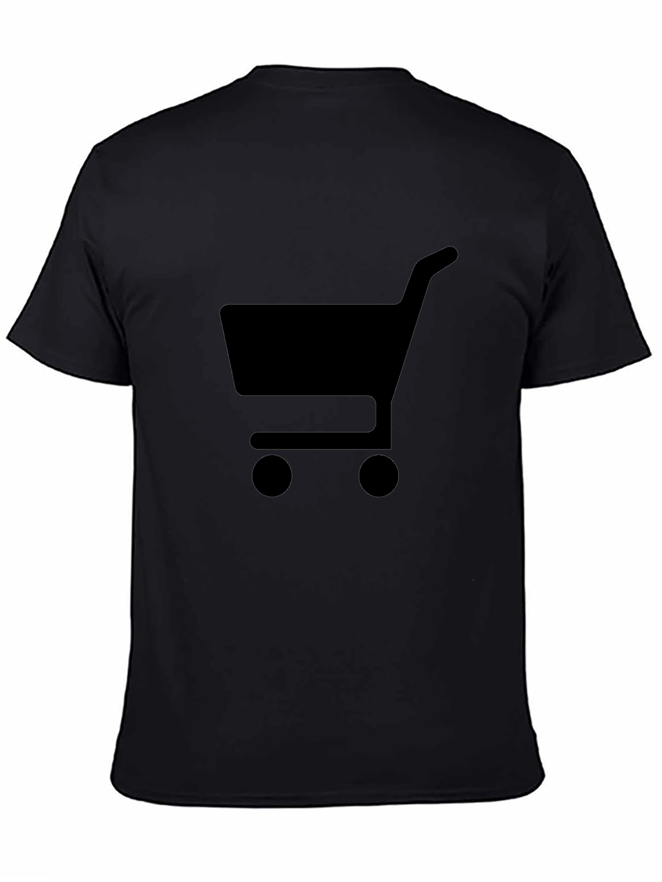 Camiseta Negra con Carrito de Compras