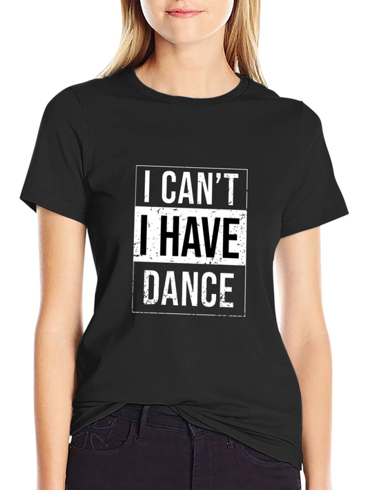 Camiseta Negra con Estampado de Baile