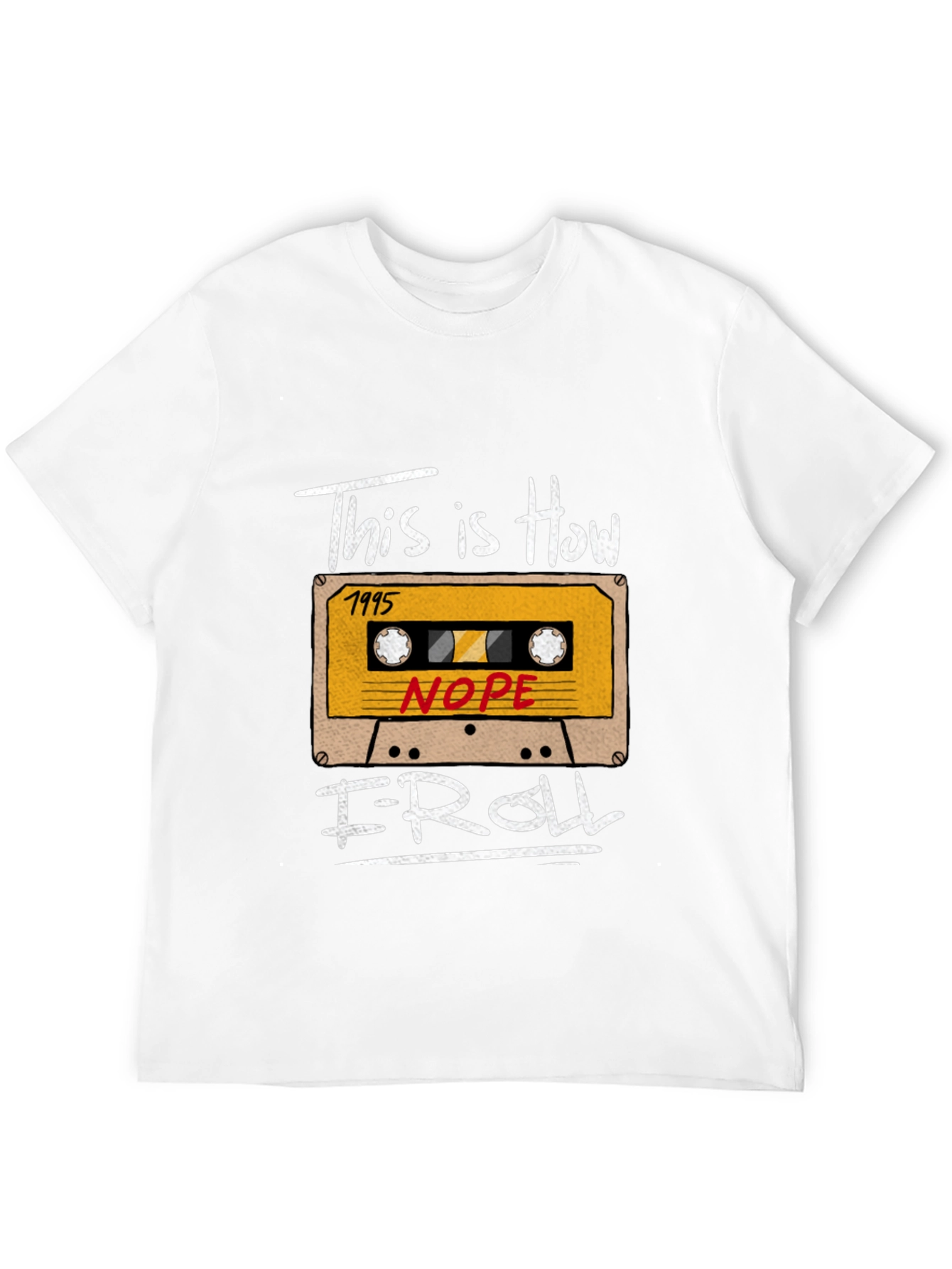 Camiseta Negra con Diseño de Casete Retro