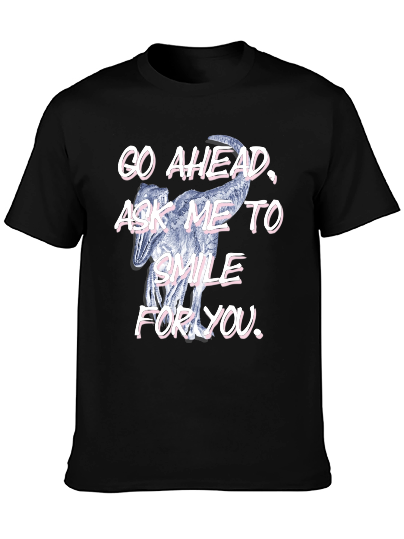 Camiseta Negra con Dinosaurio Sonriente