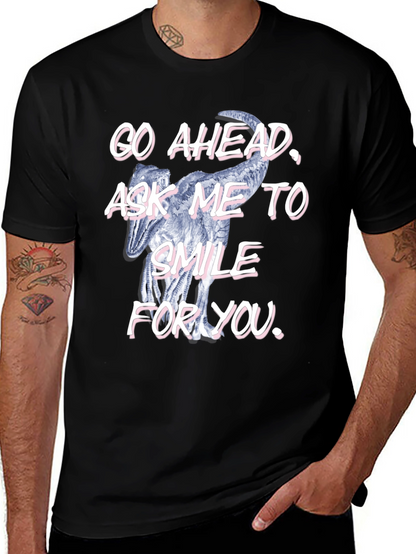 Camiseta Negra con Dinosaurio Sonriente