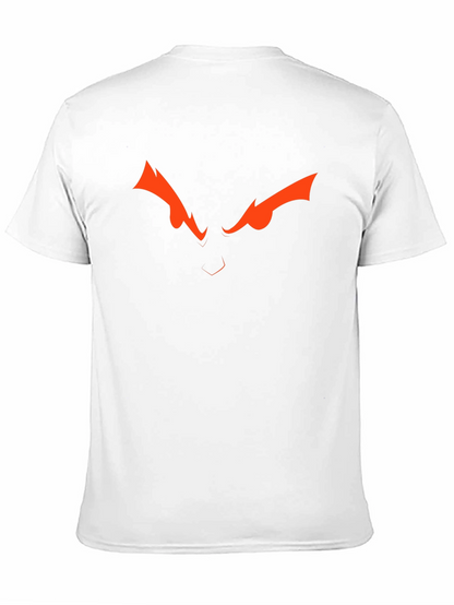 Camiseta Negra con Diseño de Ojos Naranja Intenso