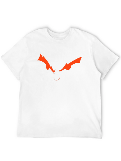 Camiseta Negra con Diseño de Ojos Naranja Intenso