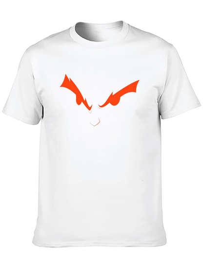 Camiseta Negra con Diseño de Ojos Naranja Intenso