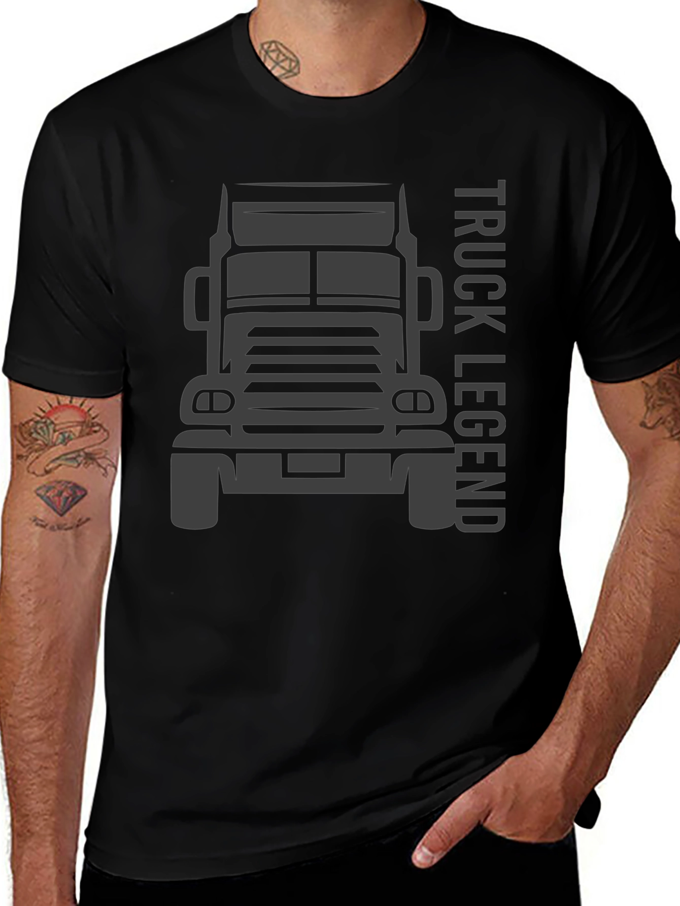 Camiseta Negra Truck Legend para Hombre
