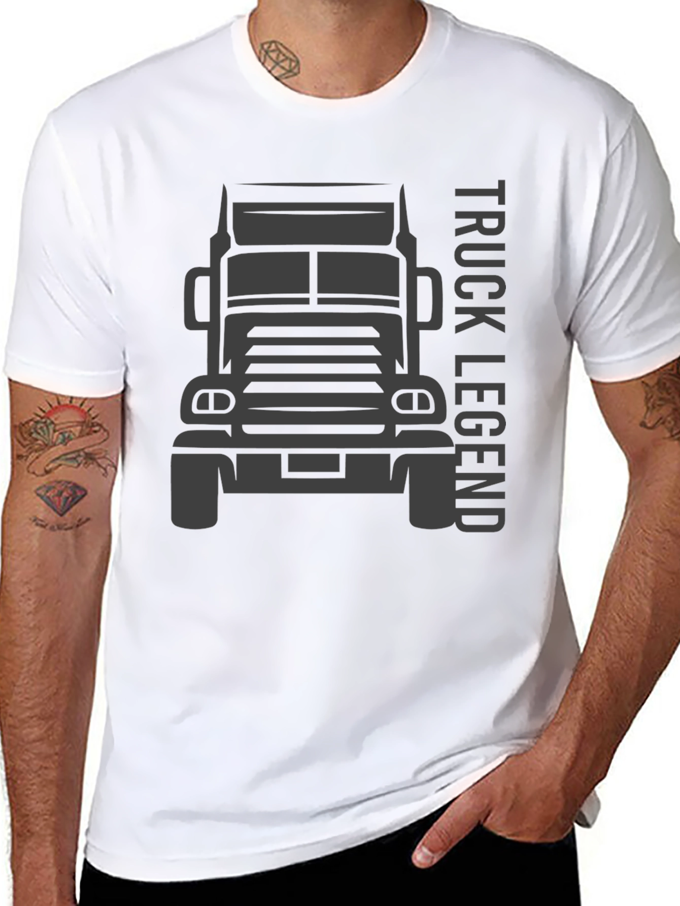 Camiseta Negra Truck Legend para Hombre
