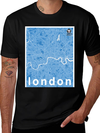 Camiseta Negra Mapa Londres - Estilo Urbano