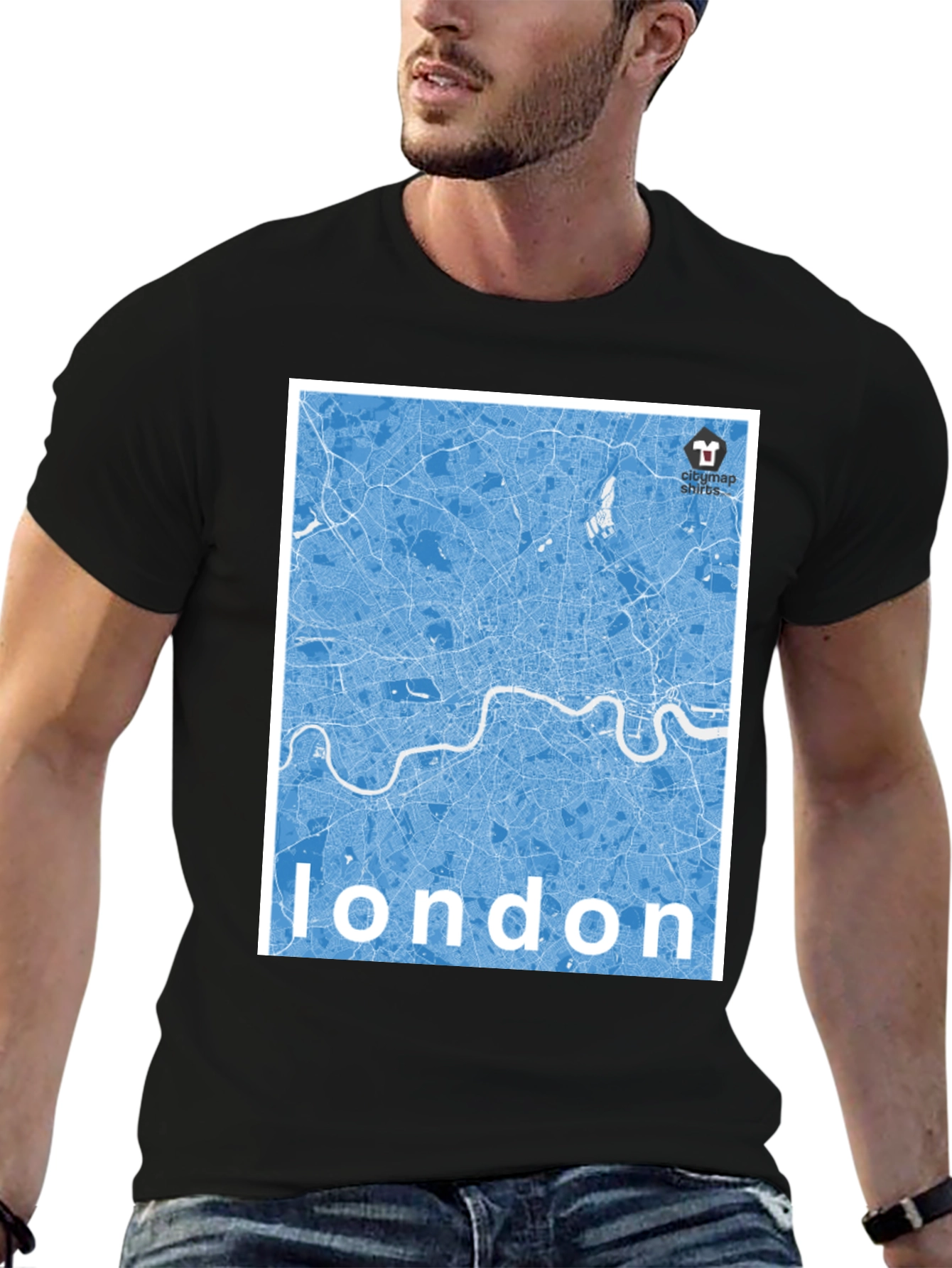 Camiseta Negra Mapa Londres - Estilo Urbano