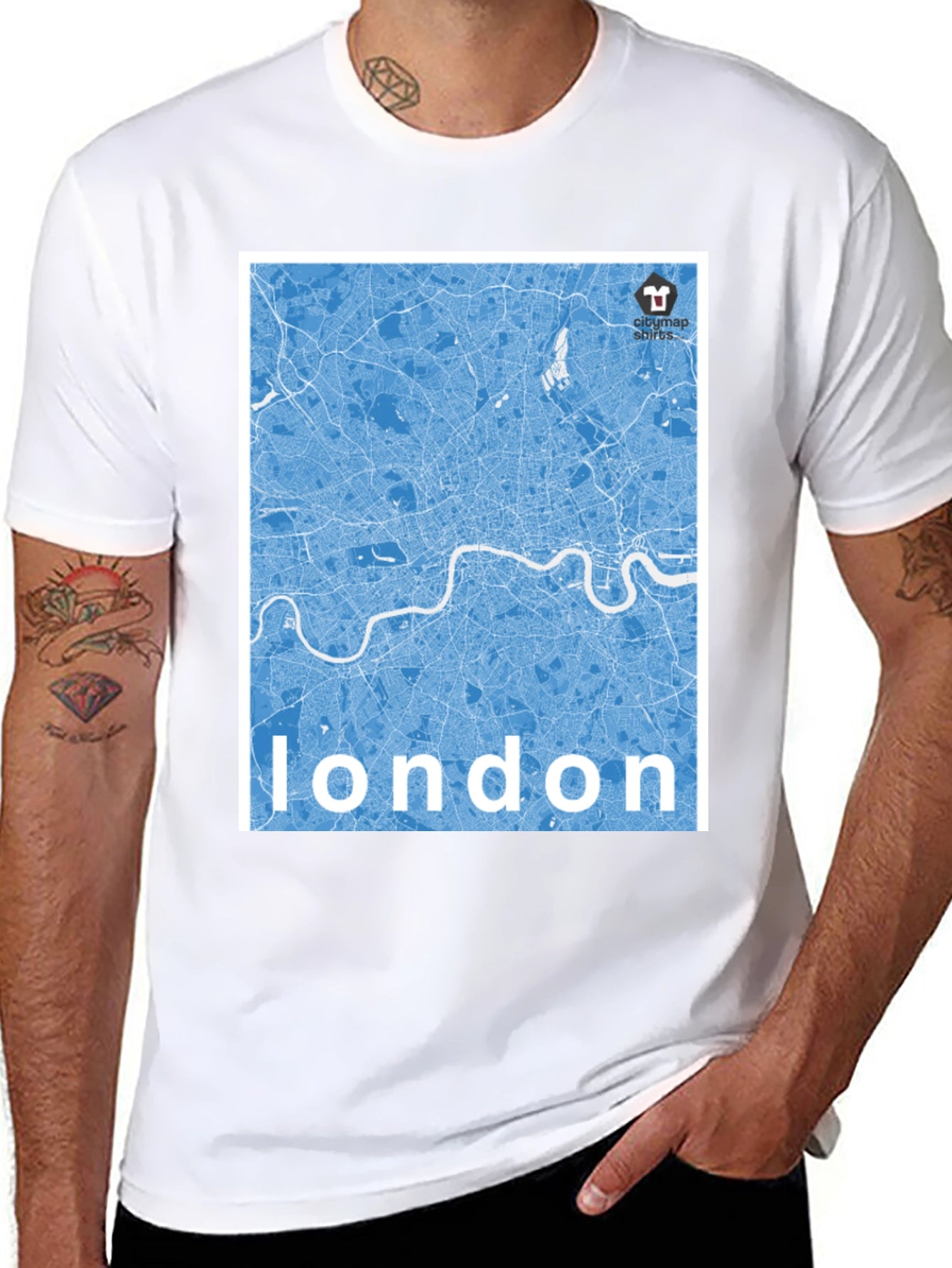 Camiseta Negra Mapa Londres - Estilo Urbano