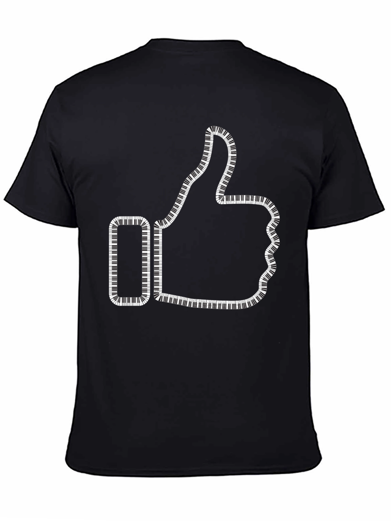 Camiseta Negra Me Gusta Teclado Piano