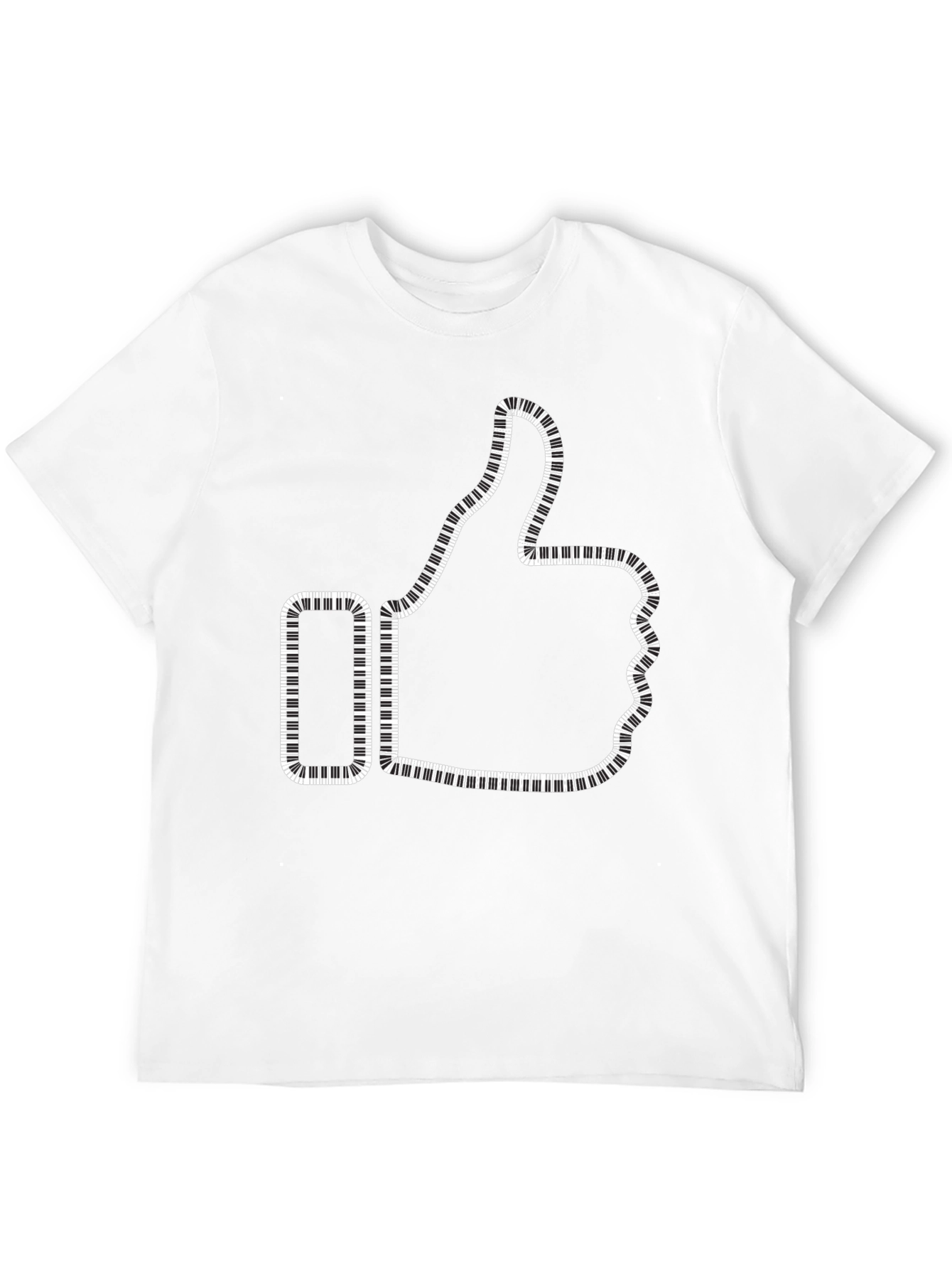 Camiseta Negra Me Gusta Teclado Piano