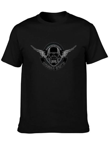 Camiseta Negra Freedom Spirit con Calavera y Alas