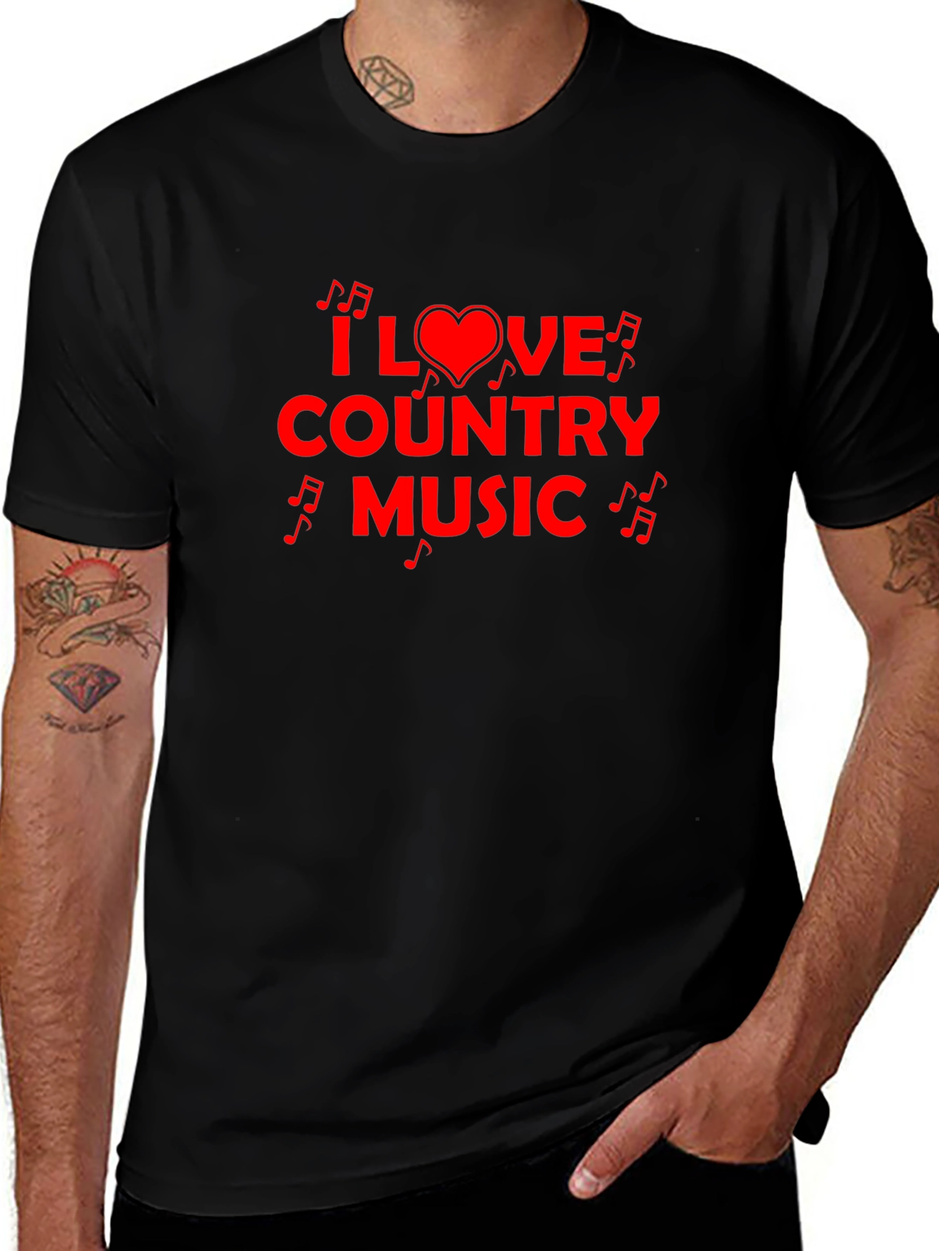 Camiseta Negra I Love Country Music