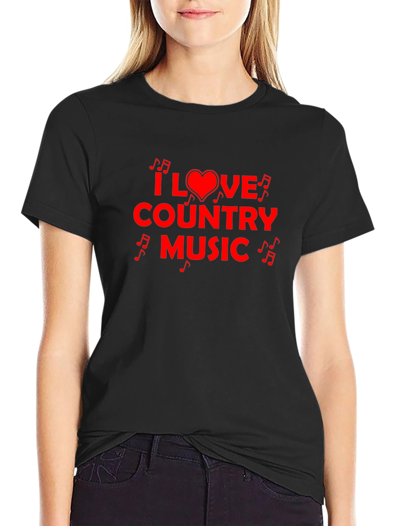 Camiseta Negra I Love Country Music
