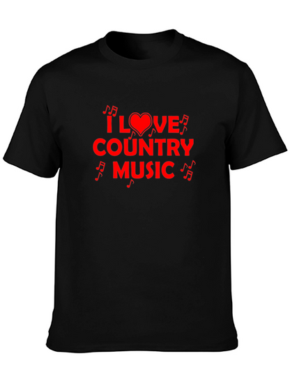 Camiseta Negra I Love Country Music