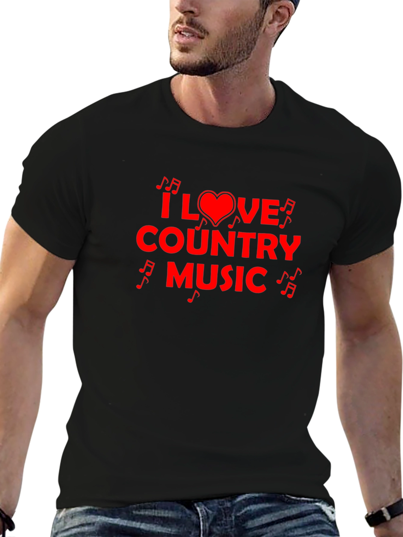 Camiseta Negra I Love Country Music