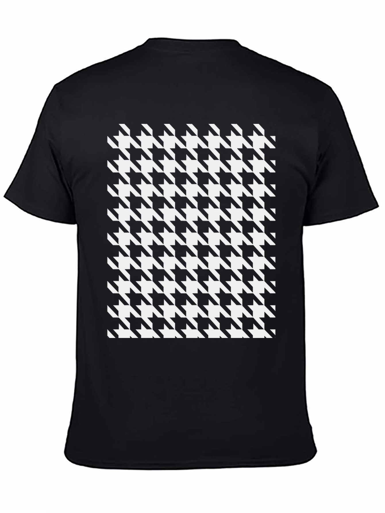 Camiseta Estampada Pata de Gallo Clásica para Hombre