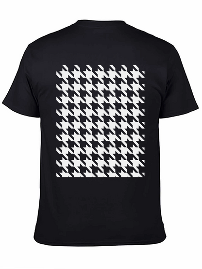 Camiseta Estampada Pata de Gallo Clásica para Hombre