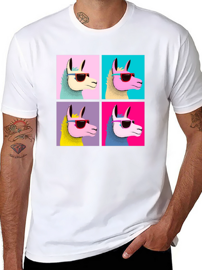 Camiseta Negra con Diseño de Llamas Pop Art