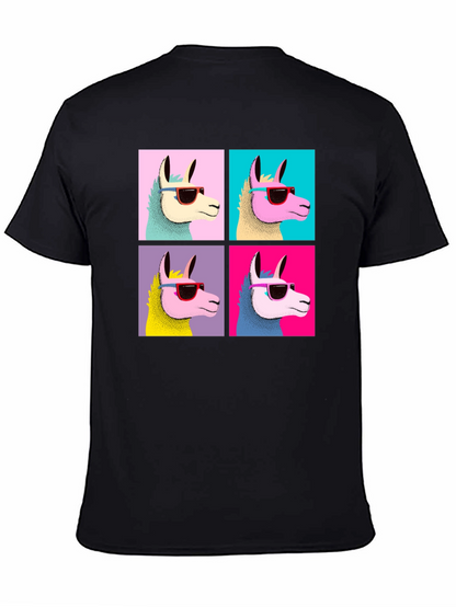 Camiseta Negra con Diseño de Llamas Pop Art
